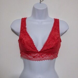 Soma Embraceable Lace Plunge Bralette Size M Red Sexy Intimate Valentine New
